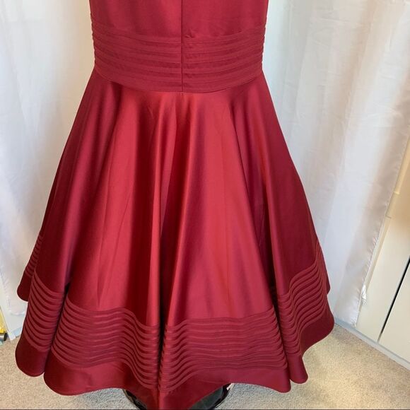 Evenings By Mon Cheri red mermaid strapless evening prom grad bridesmaid gown🔥 - Picture 8 of 16